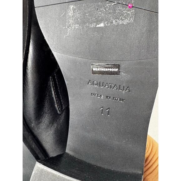 Aquatalia Josette Classic Retro Y2K Nappa Heel Mocasines in Black size 11 - Picture 4 of 11